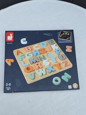 Pastel Wooden Alphabet Puzzle - Multicolor Letters